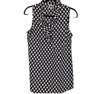 Mud Pie Black and White Polka Dot Sleeveless  Blouse